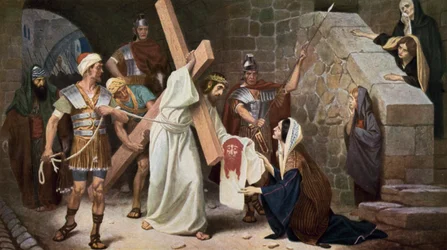 Veronika wischt das Gesicht von Jesus